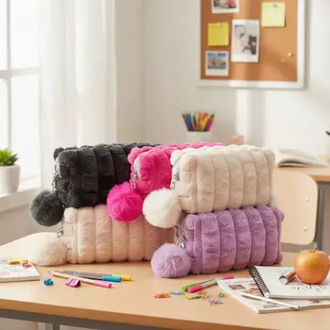 Estojo Teddy Peluciado Grande - 1pç