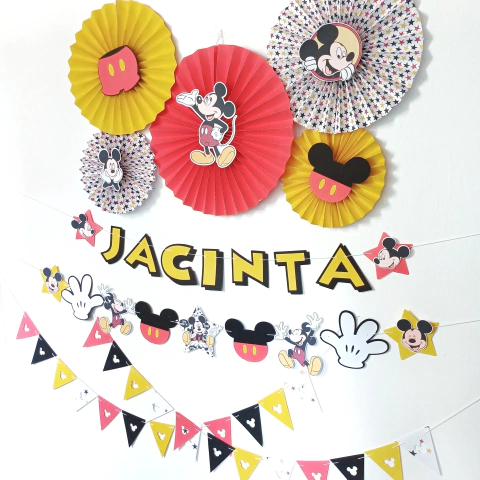 KIT DOBLE GUIRNALDA + MINI BANDERINES + 5 ROSETAS