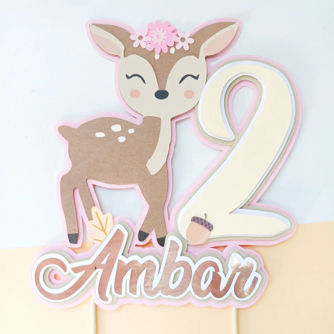 CAKE TOPPER 3D 1 PINCHO BOSQUE