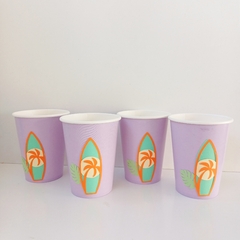 PACK X 4 VASOS POLIPAPEL "VERANO" - LILA - comprar online