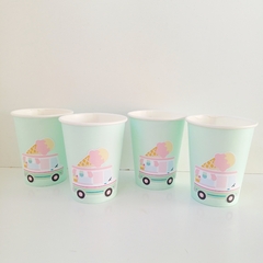 PACK X 4 VASOS POLIPAPEL "HELADITOS" - VERDE AGUA - comprar online