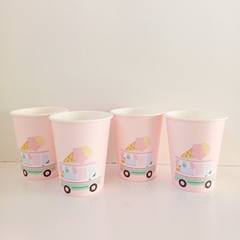 PACK X 4 VASOS POLIPAPEL "HELADITOS" - ROSA PASTEL - comprar online