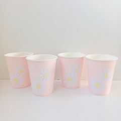 PACK X 4 VASOS POLIPAPEL "MARGARITAS" - ROSA PASTEL - comprar online