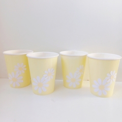 PACK X 4 VASOS POLIPAPEL "MARGARITAS" - AMARILLO PASTEL - comprar online