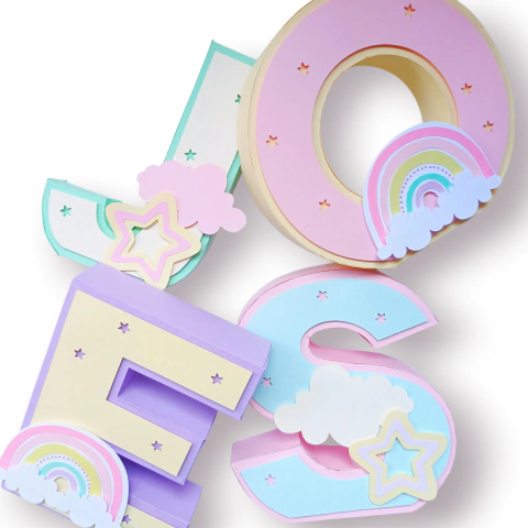 LETRA 3D ARCOIRIS - POR UNIDAD - comprar online