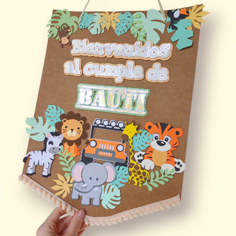 CARTEL DE BIENVENIDA JUNGLA - comprar online