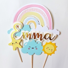 SET CAKE TOPPERS 3 PINCHOS + CARTEL ARCOIRIS - comprar online