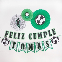 KIT 3 ROSETAS+ GUIRNALDA + BANDERIN 3D
