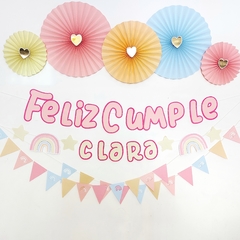 KIT DOBLE GUIRNALDA + MINI BANDERINES + 5 ROSETAS - PeekaFest