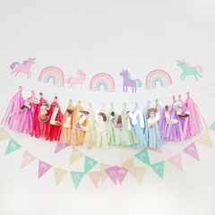 KIT DOBLE GUIRNALDA + 16 BORLAS + MINI BANDERINES (FOIL) - comprar online