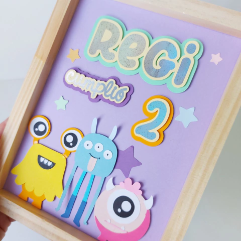 CUADRITO BOX DE RECUERDO MONSTRUOS