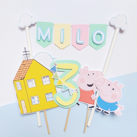 SET CAKE TOPPERS 3 PINCHOS PEPPA PIG