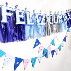 KIT FELIZ CUMPLE + 15 BORLAS + MINI BANDERINES - comprar online