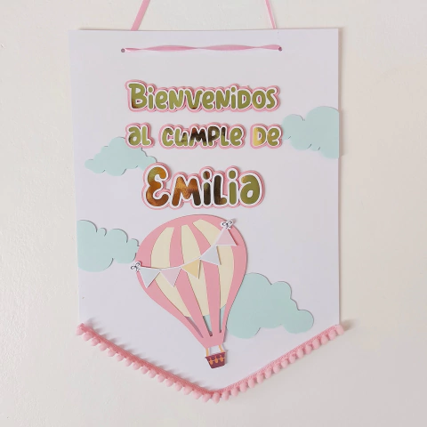 CARTEL DE BIENVENIDA GLOBO AEROSTÁTICO