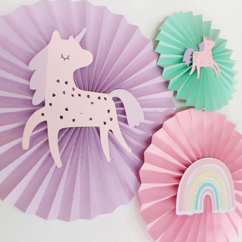 KIT 3 ROSETAS UNICORNIOS