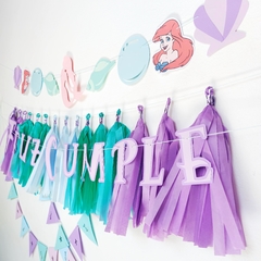 KIT DOBLE GUIRNALDA + 15 BORLAS + MINI BANDERINES - comprar online