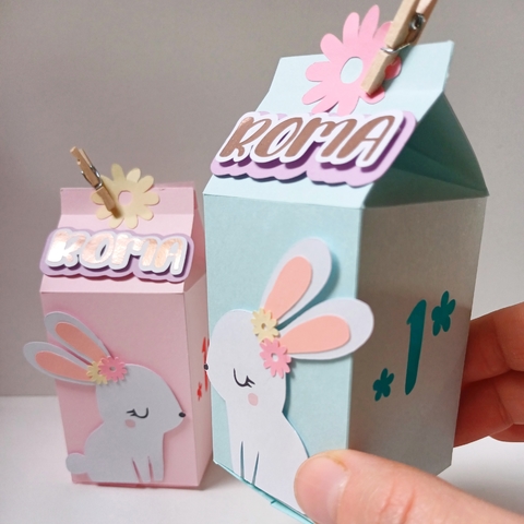 PACK POR 4 CAJAS PARA SOUVENIR CONEJITOS - MILK