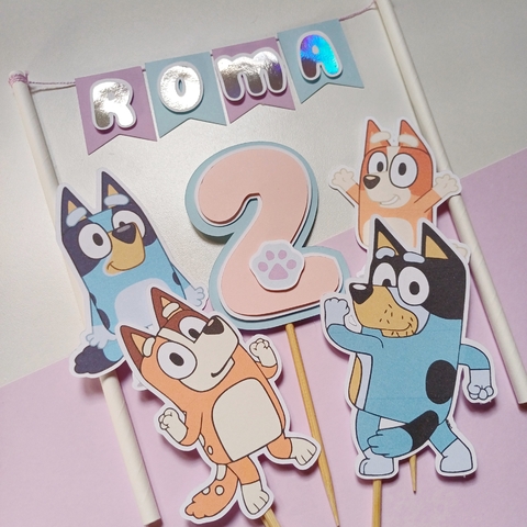 SET CAKE TOPPERS 5 PINCHOS BLUEY