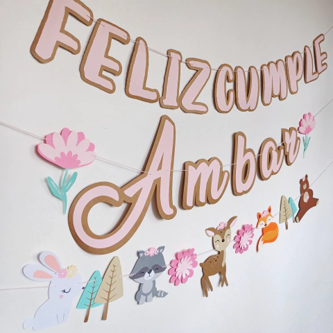 KIT TRIPLE GUIRNALDA BOSQUE - DOBLE TEXTO