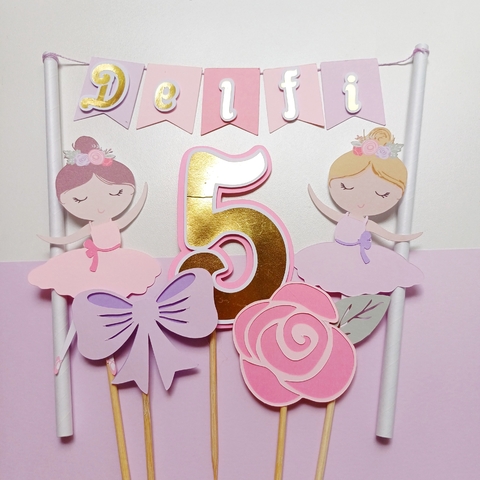 SET CAKE TOPPERS 5 PINCHOS BAILARINAS