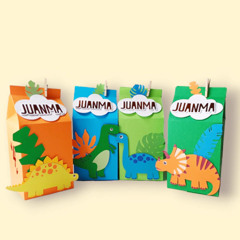 PACK POR 4 CAJAS PARA SOUVENIR - MILK DINOSAURIOS