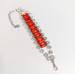 Pulsera Strass Combinada Rojo & Cristal en internet