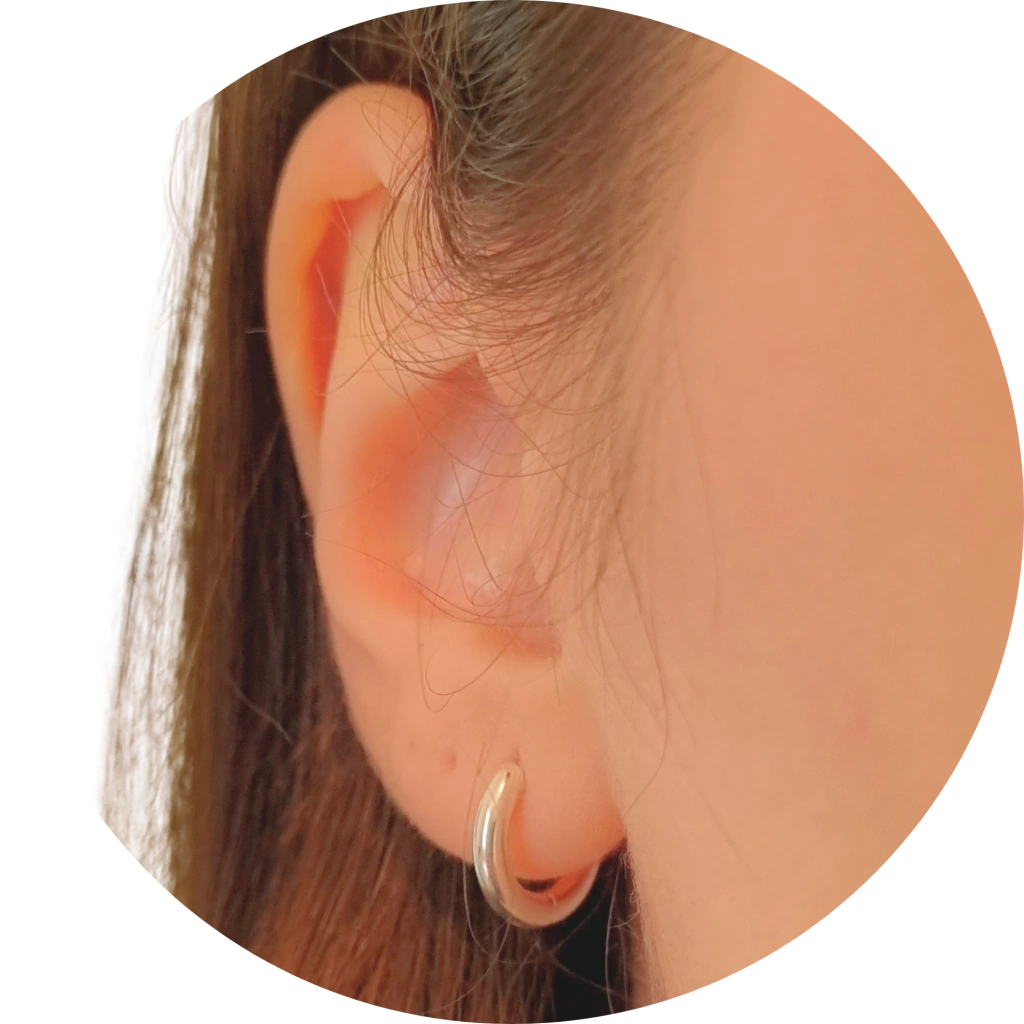 Aros argollas Huggies Gruesas 2,5mm x 12mm de Acero Blanco