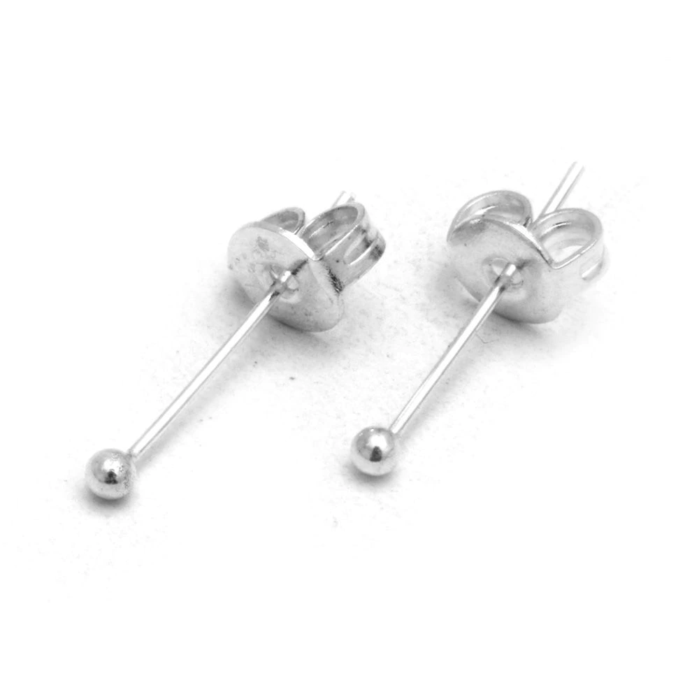 Aros Pasantes Bolita de 1,5mm de Plata 925 por Par