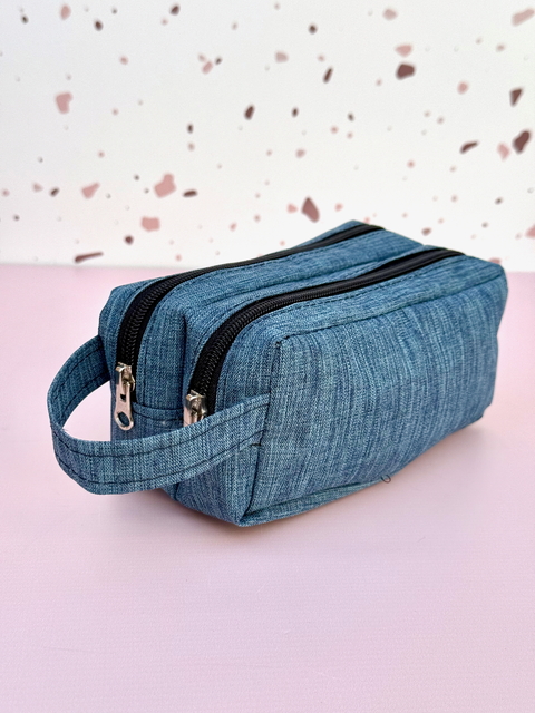 Cartuchera Doble Cierre - Azul - comprar online