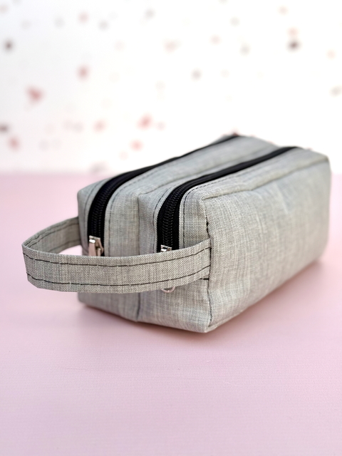 Cartuchera Doble Cierre - Gris - comprar online