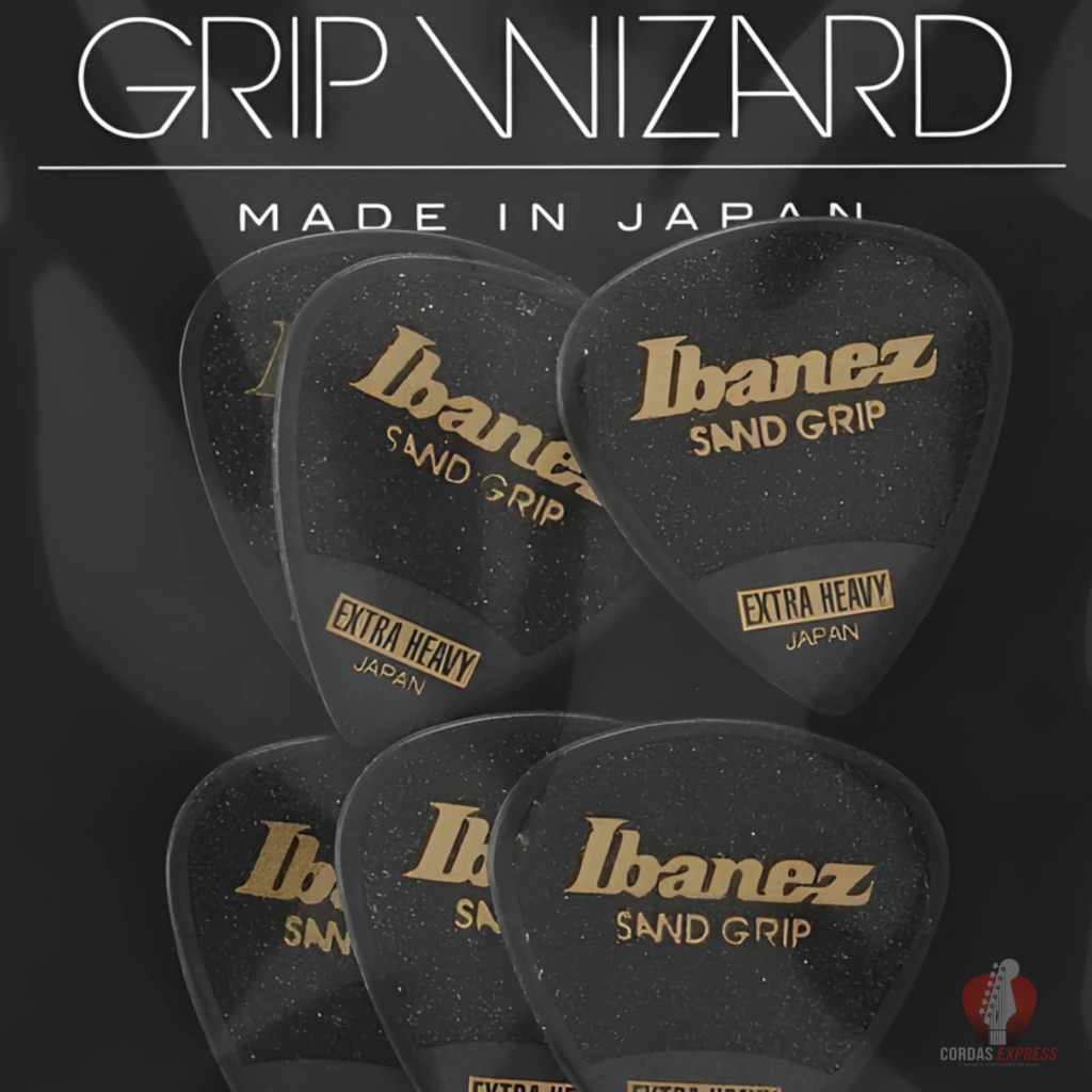 Kit 6 Palhetas Ibanez Grip Wizard Japan 0,80mm (Preto) - PPA16MSG-BK
