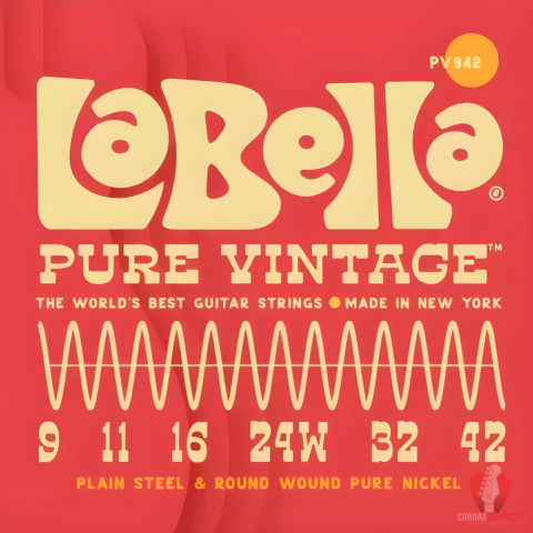 Encordoamento Guitarra La Bella Pure Vintage 09/42 - PV942 - comprar online