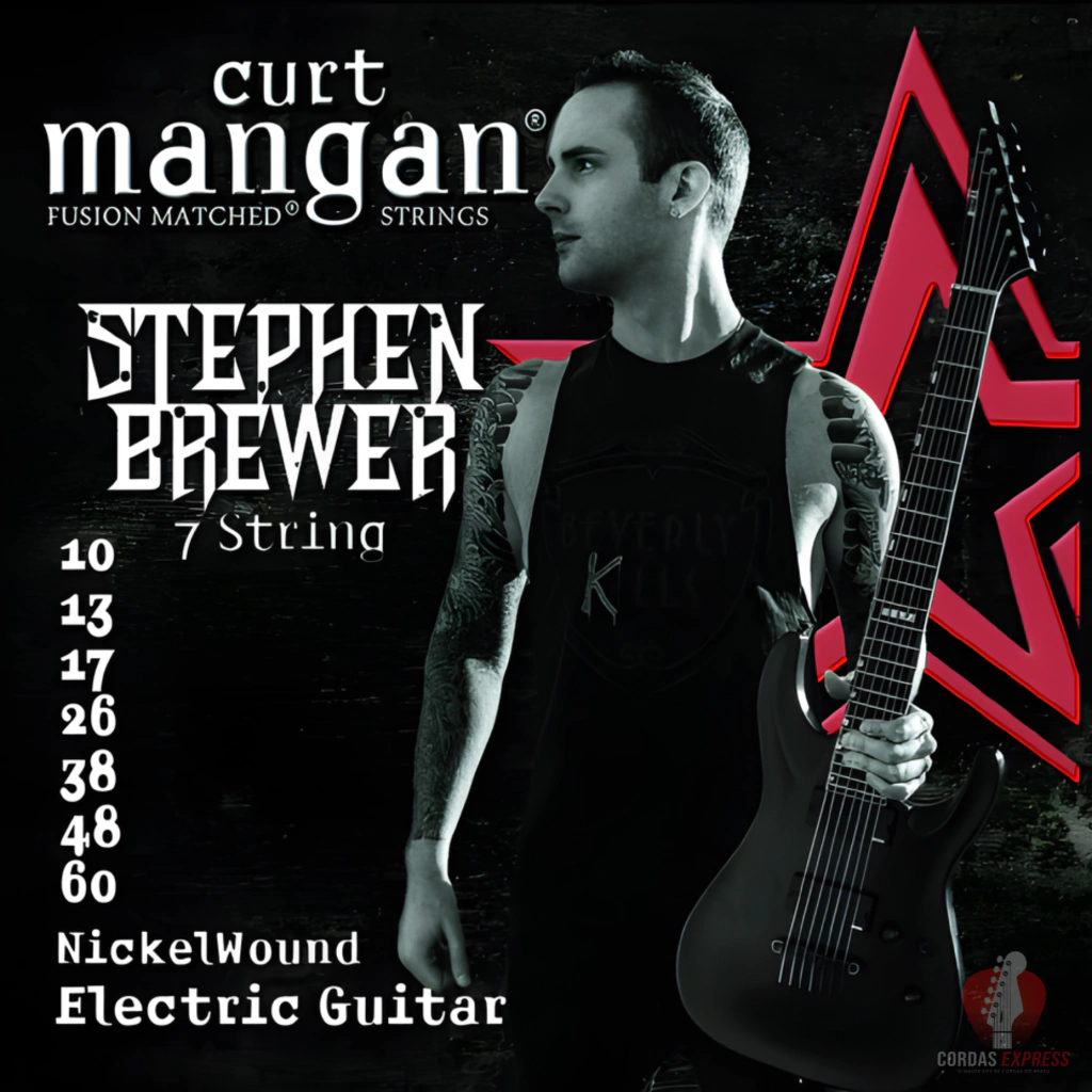 Encordoamento Guitarra Curt Mangan 7 Cordas Stephen Brewer (Premium) 10/60