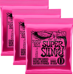 Pack Econômico 3 Encordoamentos Guitarra Ernie Ball 09 (2223) - 12858