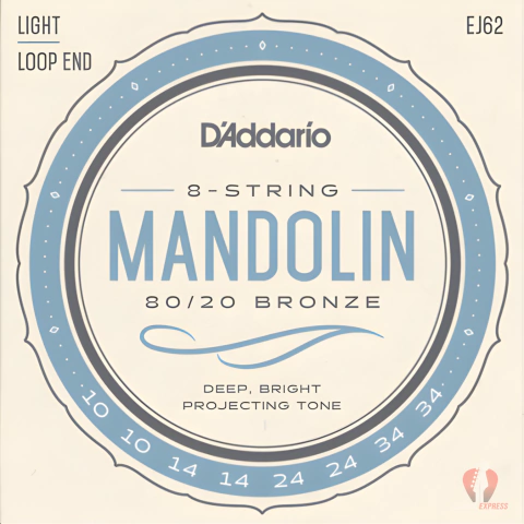 Encordoamento Mandolin 8 Cordas D'Addario EJ62 Bronze 10/34 - 027057 - comprar online