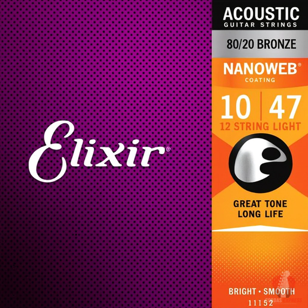 Encordoamento Violão Aço 12 Cordas Elixir Bronze 10/47 - 11152 (Selo IZZO)