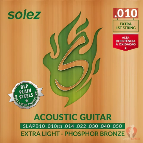 Encordoamento Violão Aço Solez Phosphor Bronze 010 - SLAPB10 - comprar online