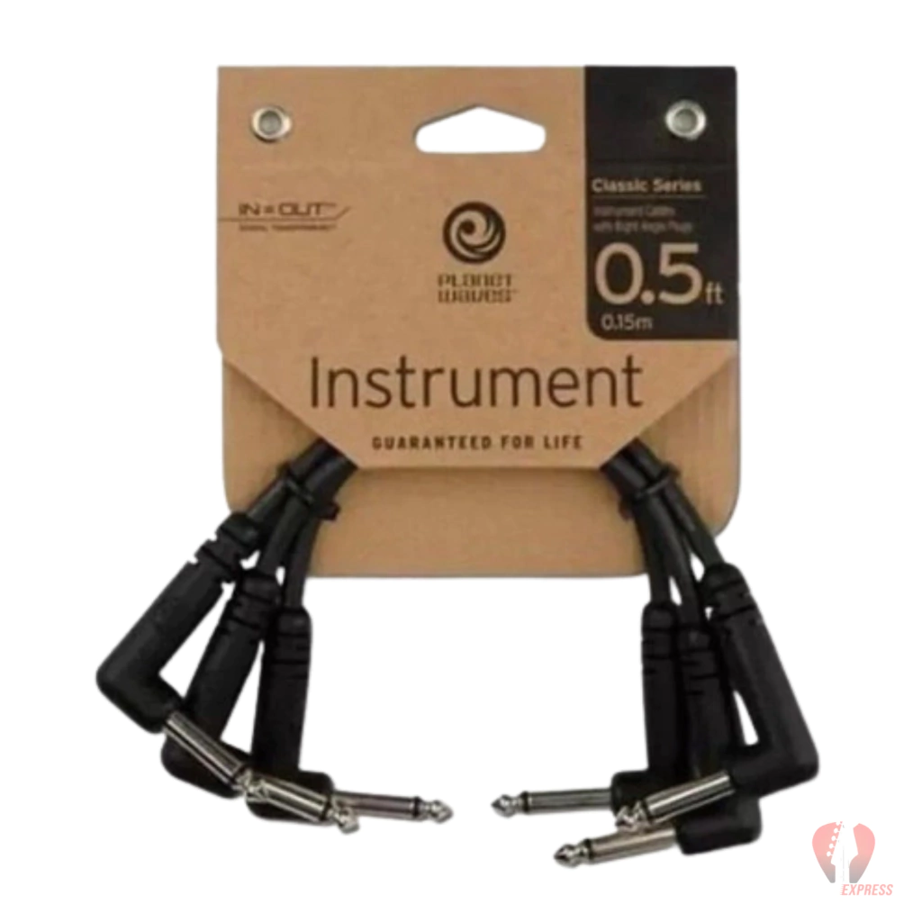 Kit 3 Cabos Guitarra D'Addario Pedal Planet Waves 25cm Plug L - PW CGTP 305