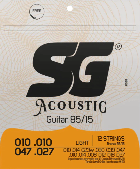 Encordoamento Violão Aço 12 Cordas SG 10/47 - 6688