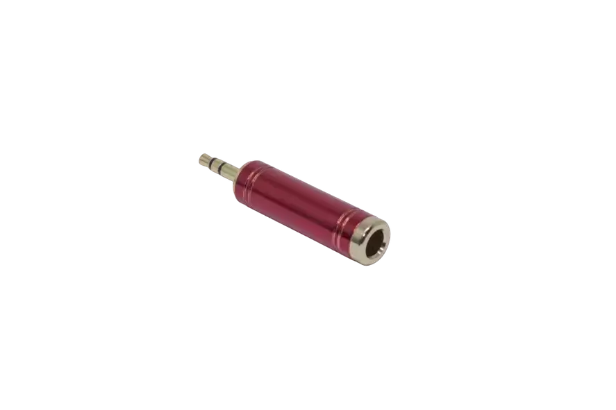 Plug Adaptador Custom Sound P10-P2 Estéreo CSTC 219 Vermelho e Dourado (CS703)