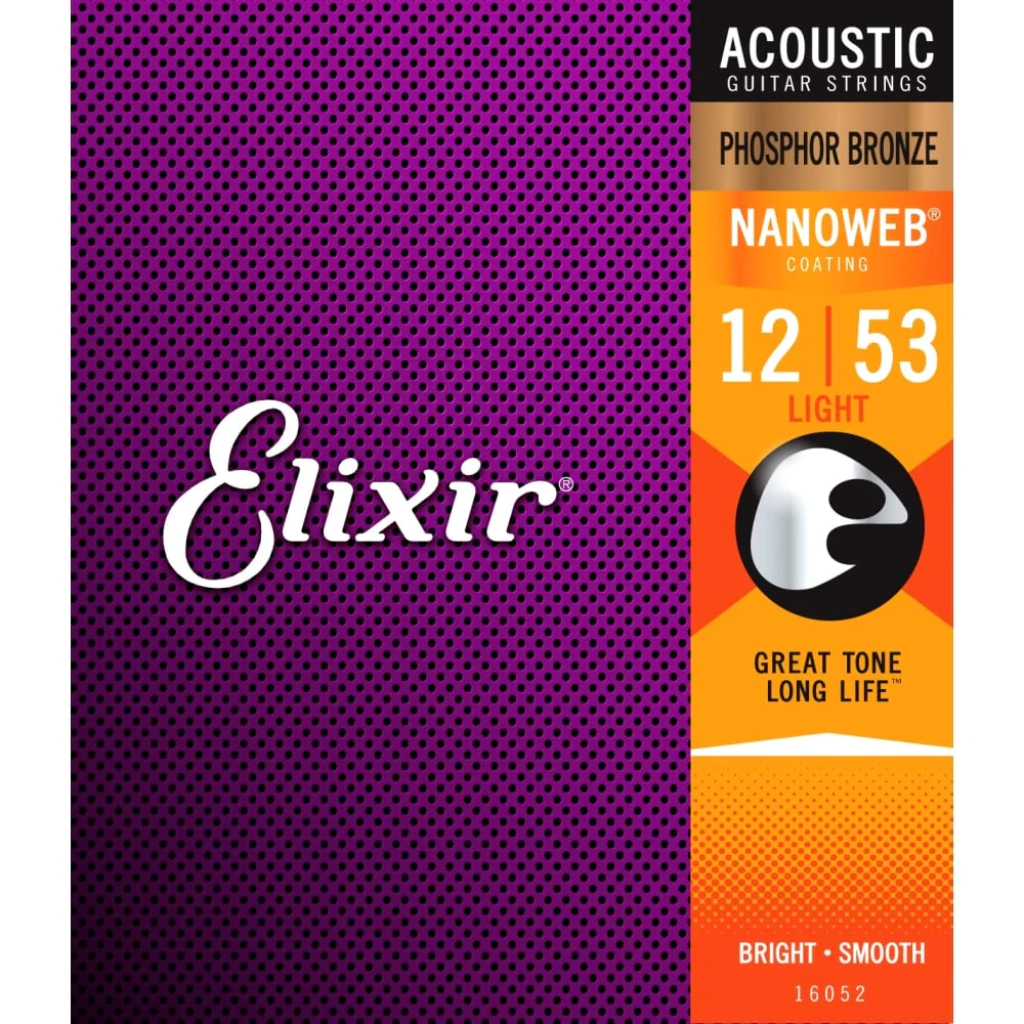 Encordoamento Violão Aço Elixir Phosphor Bronze 12/53 - 16052 (Selo IZZO)