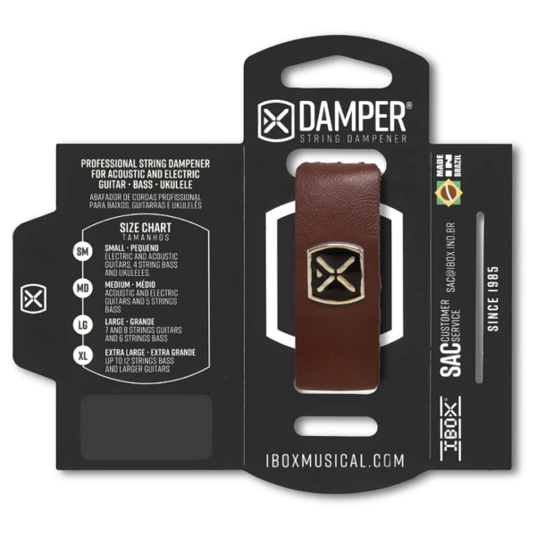 Abafador de Cordas Damper Ibox Couro (Marrom) - DS MD 03