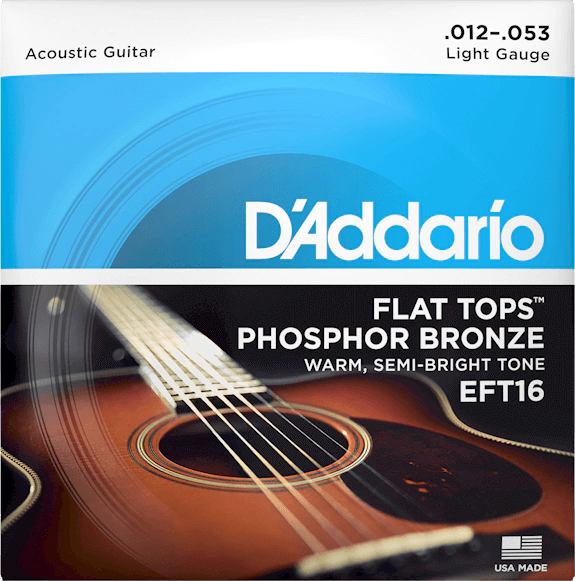 Encordoamento Violão Aço D'Addario Phosphor Bronze Flat Tops 12/53 - EFT16 - 012293