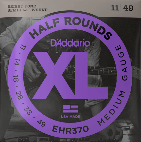 Encordoamento Guitarra D'addario Half Rounds 11/49 (Semi Flat) - EHR370