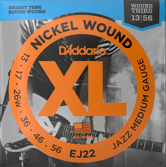 Encordoamento Guitarra D'Addario 013 - EJ22 - (Corda "G'' Revestida)