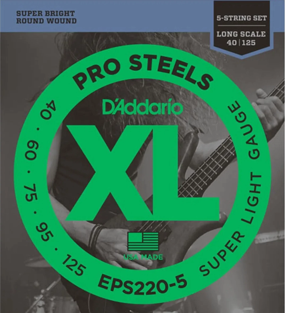 Encordoamento Baixo D'Addario Pro Steels 5 Cordas 40/125 EPS220 5 - 009625