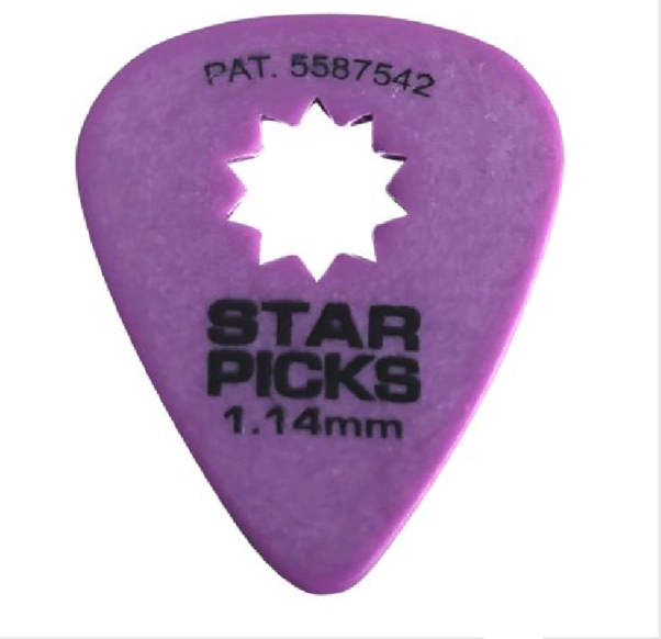 Palheta Cleartone StarPicks Blister Roxa 1.14mm - 0540