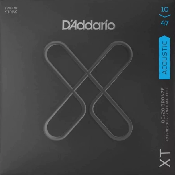 Encordoamento Violão Aço D'Addario XT Bronze 10/47 (12 Cordas) - XTABR1047 -12