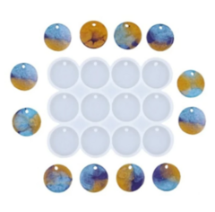 MOLDE SILICONA PLANCHA 12 DIJES CIRCULOS X 3,5CM LLAVEROS - Doctor Obra Lomas
