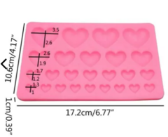 Molde silicona 25 corazones mix tamaños - comprar online